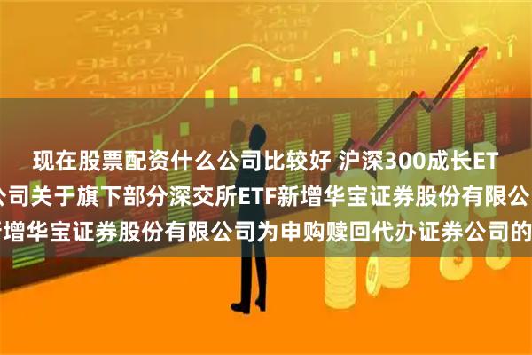 现在股票配资什么公司比较好 沪深300成长ETF: 华夏基金管理有限公司关于旗下部分深交所ETF新增华宝证券股份有限公司为申购赎回代办证券公司的公告
